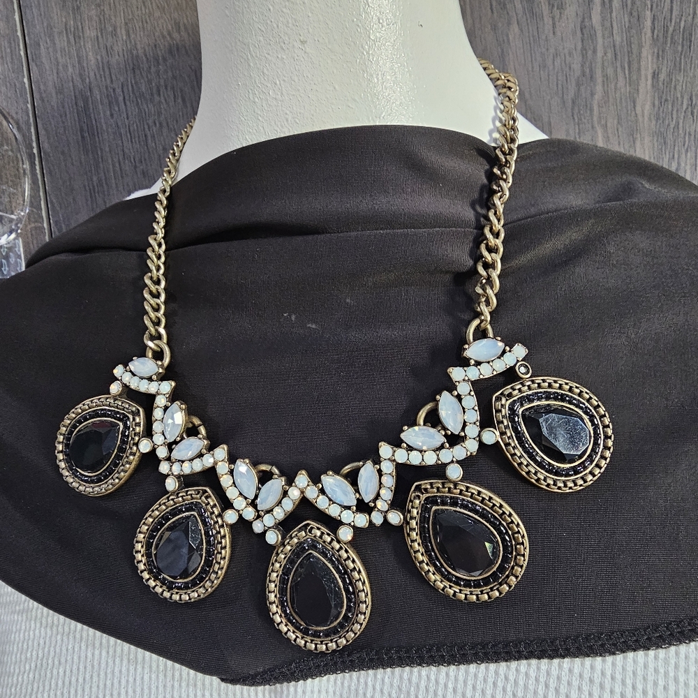 J. Crew Statement Necklace "Beautiful Teardrops" BRIDGERTON 80s Style